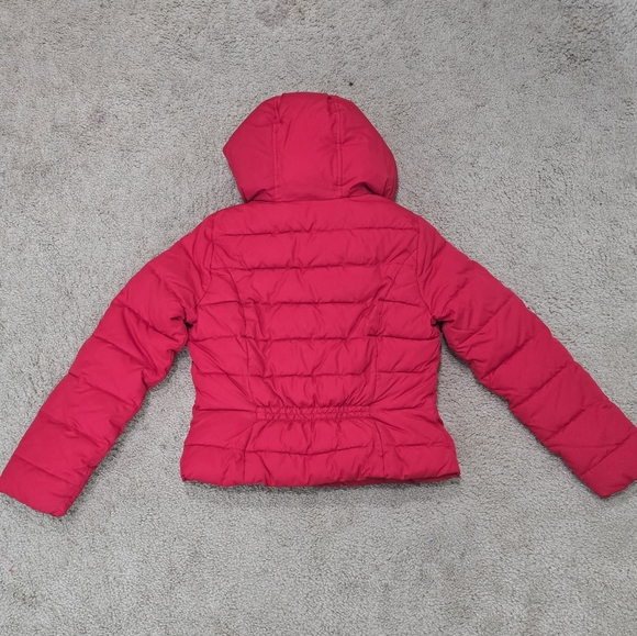 Hollister Puffer Jacket Bright Red Paradise Cove Sherpa Lined Coat Size Medium - Picture 5 of 5